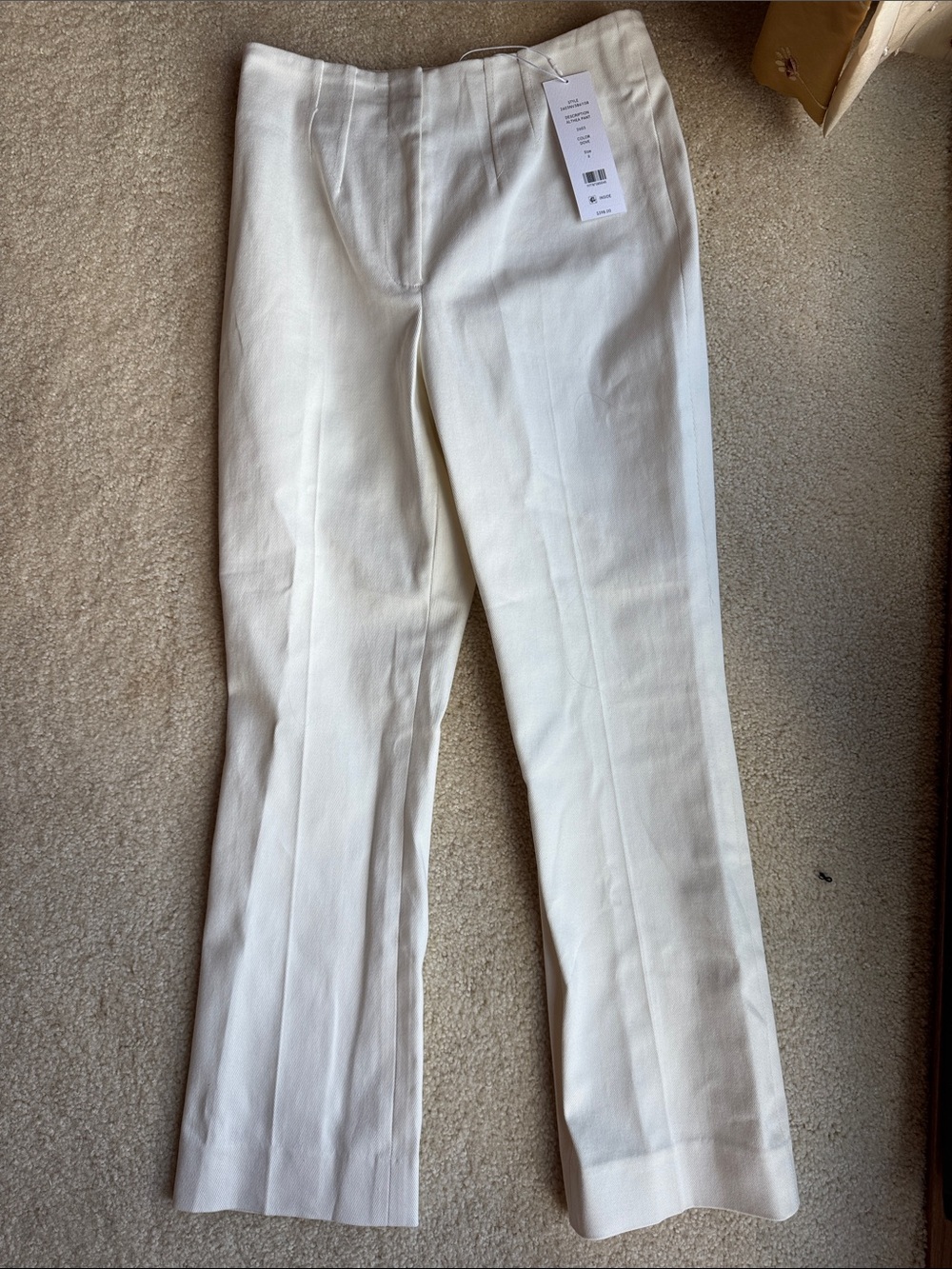 Veronica Beard Cream Straight-Leg Dress Pants althea dove